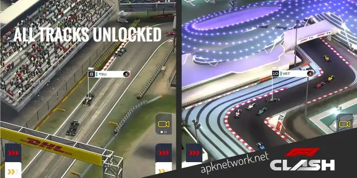 F1 Clash MOD APK race track with professional drivers in championship mode